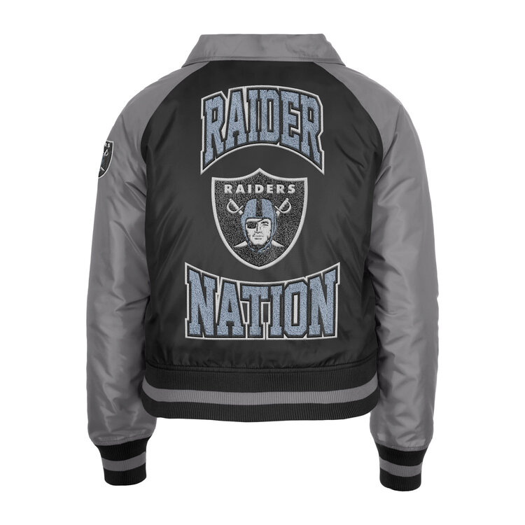 New Era Raiders Women's NE Black/Gray Button Snap Jacket