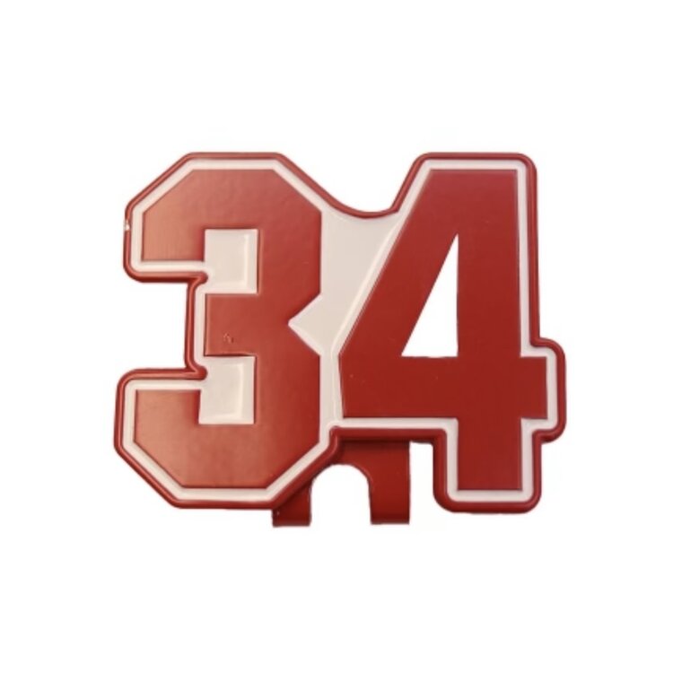 TLR of Downey Number 34 Red White Hat Clip