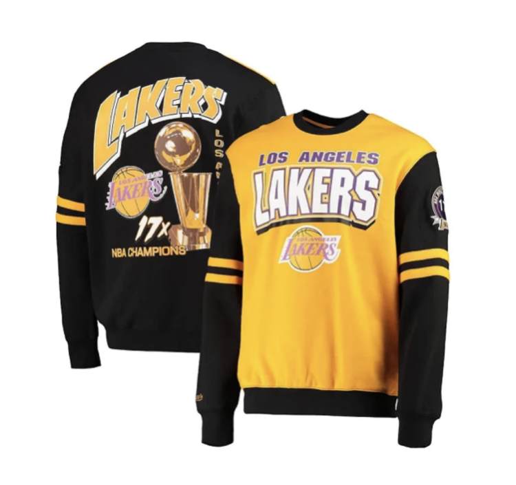 Mitchell and Ness NBA Lakers Men's M&N All Over Crew 2.0