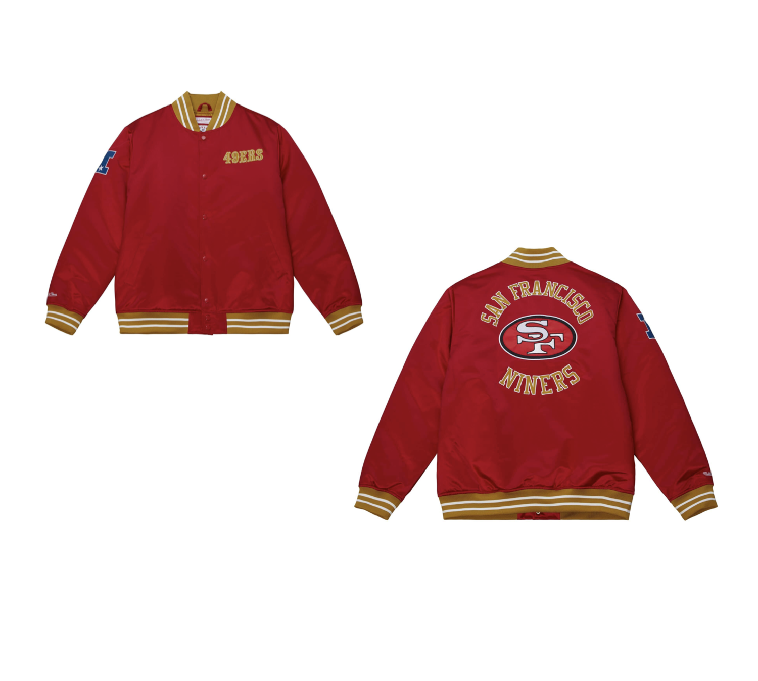 mitchell and ness gold 49ers jacket