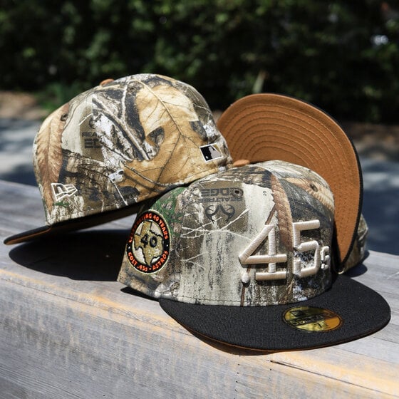 Houston Colt 45 40th Anniversary New Era 59FIFTY Fitted Hat (Navy Realtree Camo Green Under BRIM) 7 3/4