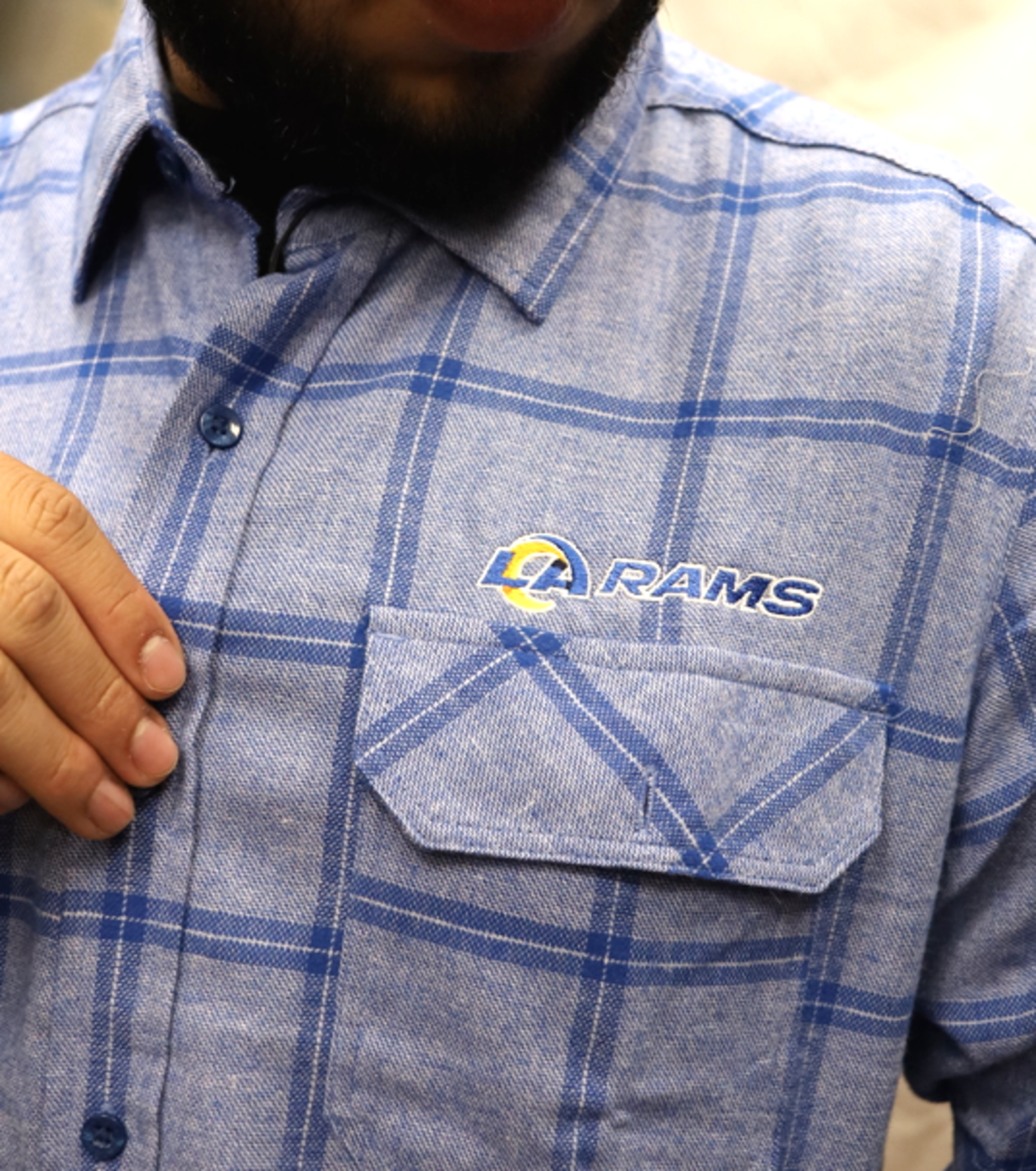 Rams M Regal Blue Board Shirt - The Locker Room of Downey