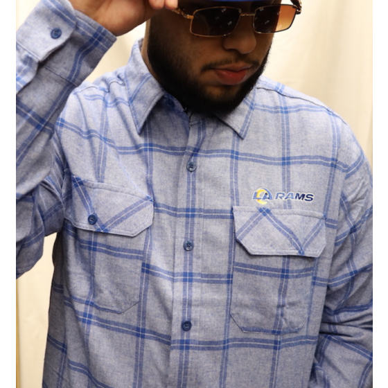 Los Angeles Dodgers Antigua Ease Flannel Button-Up Long Sleeve