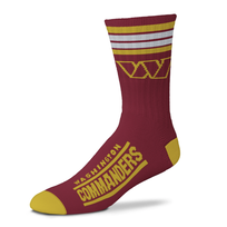 For Bare Feet Sportswear NFL Men's 4 Stripe Deuce Socks Washington Commanders Large