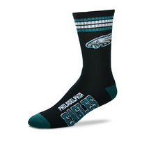 For Bare Feet Sportswear NFL Men's 4 Stripe Deuce Socks Eagles Large