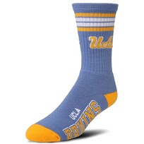 For Bare Feet Sportswear NCAA Men's 4 Stripe Deuce Socks UCLA Bruins Large
