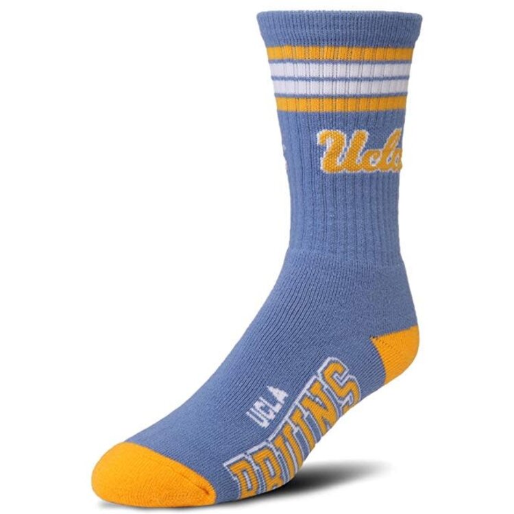 For Bare Feet Sportswear NCAA Men's 4 Stripe Deuce Socks UCLA Bruins Large