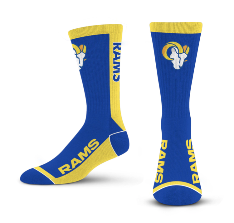 For Bare Feet Sportswear NFL Men's MVP Socks LA Rams Large