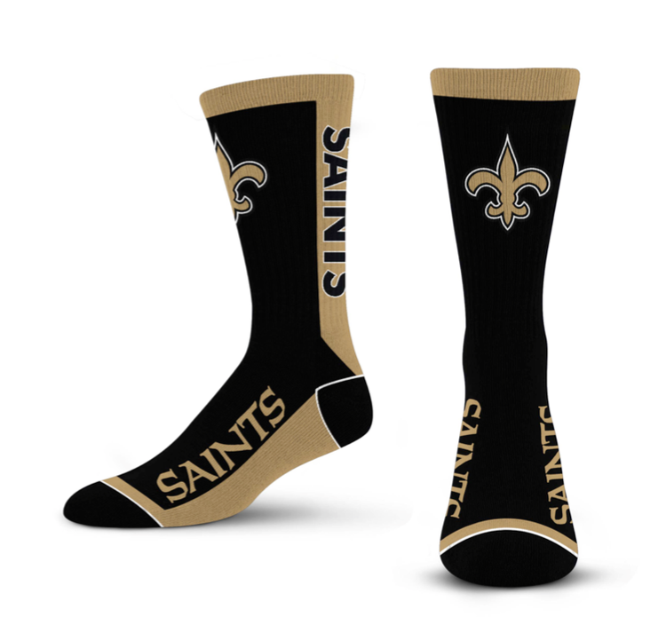 For Bare Feet Sportswear NFL Men's MVP Socks New Orleans Saints Large