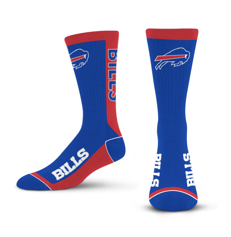 For Bare Feet Sportswear NFL Men's MVP Socks Buffalo Bills Large