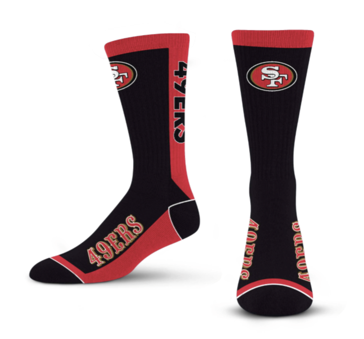 For Bare Feet Sportswear NFL Men's MVP Socks San Francisco 49ers Large