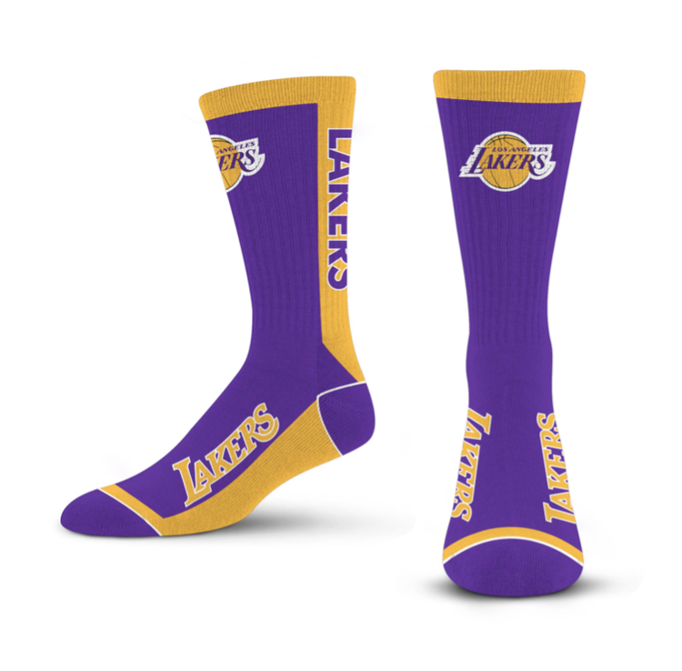 For Bare Feet Sportswear NBA Men's MVP Socks Los Angeles Lakers Large