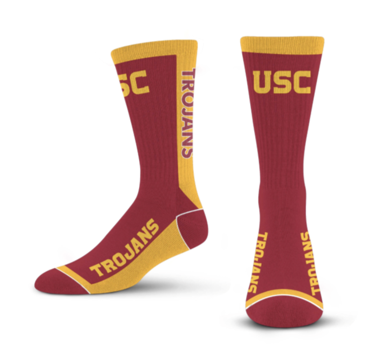 For Bare Feet Sportswear NCAA Men's MVP Socks USC Trojans Large