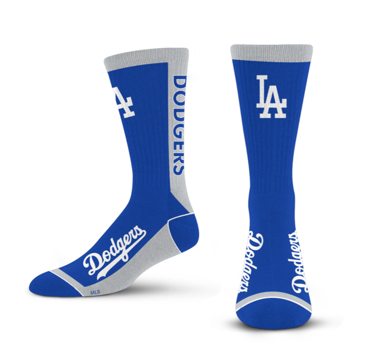 For Bare Feet Sportswear MLB Men's MVP Socks Los Angeles Dodgers Large
