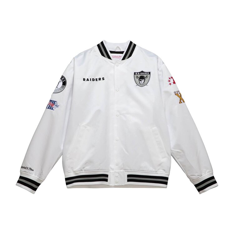 Mitchell and Ness Raiders M&N City Collection Lightweight Satin Jacket White