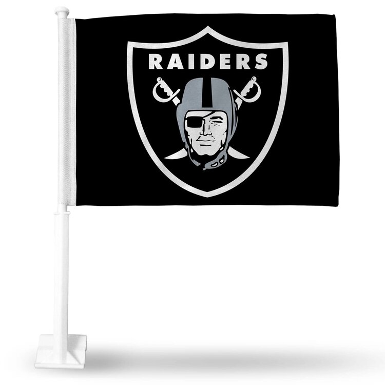 Rico Industries NFL Raiders Rico Logo Car Flag Wht Stick