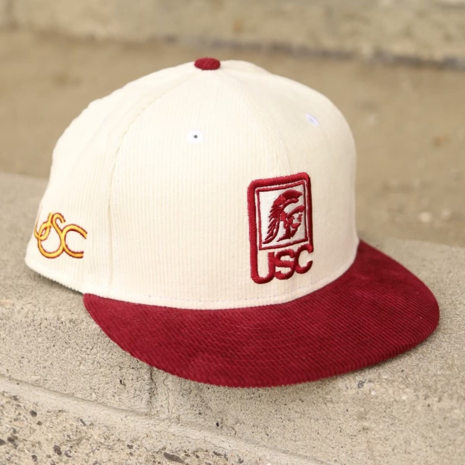 New Era USC Vintage Logo Cord Ivory/Cardinal 950