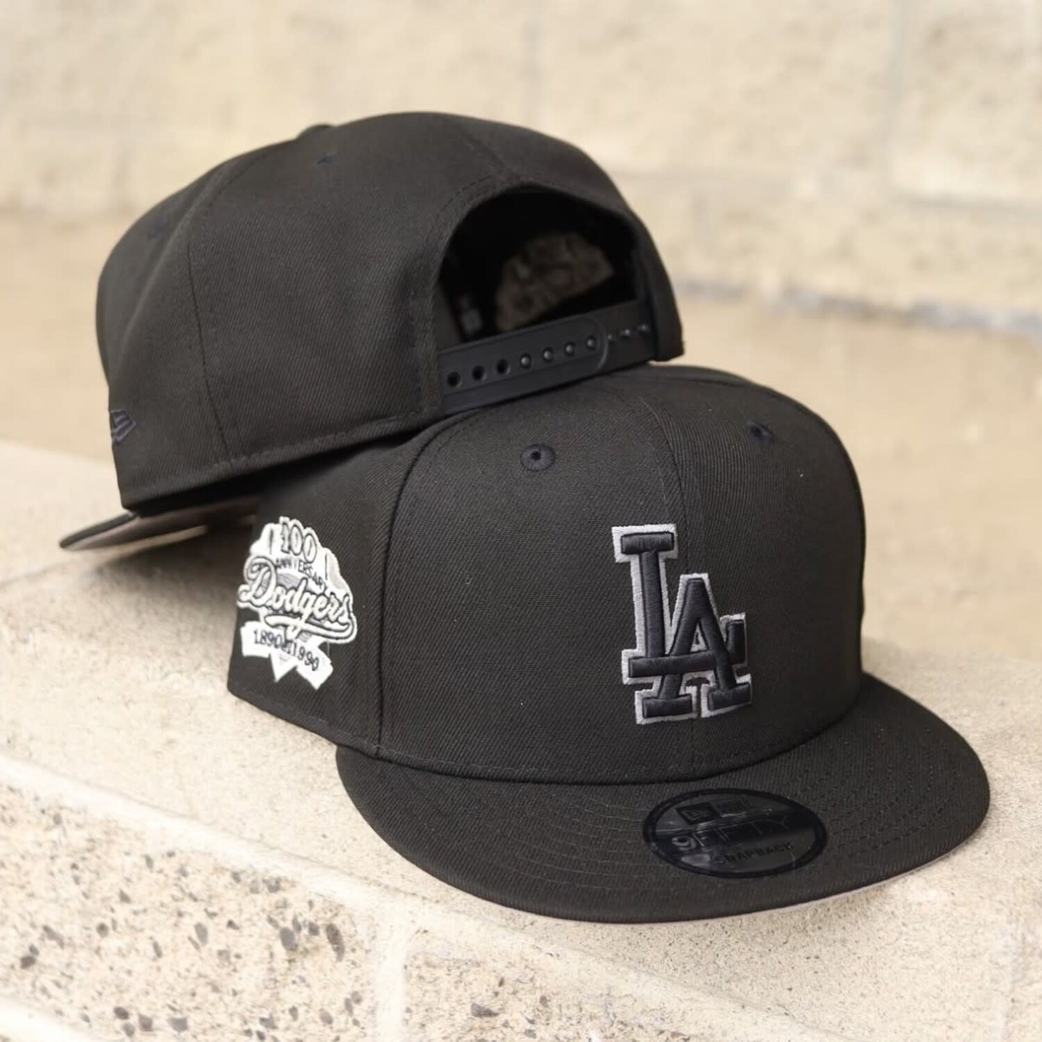 LA Dodgers New Era 950 Black Stretch Snapback Cap