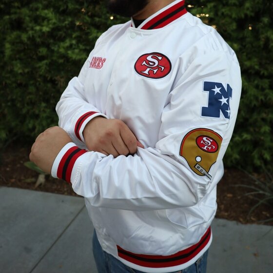 San Francisco 49ers Mitchell & Ness Men's Lightweight Satin Jacket - Gold Gold / M