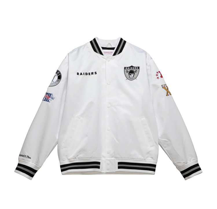 Mitchell and Ness Raiders M&N City Collection Lightweight Satin Jacket White