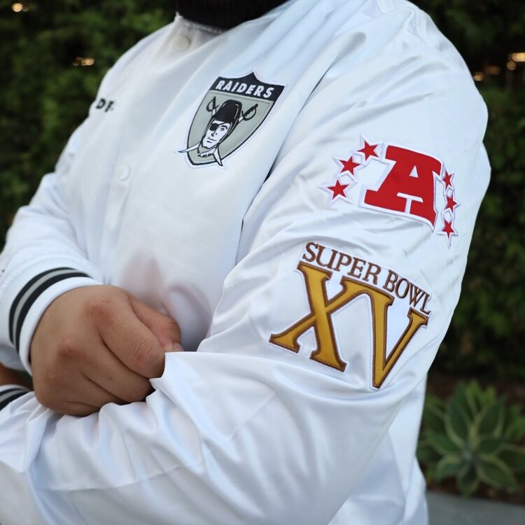 Mitchell and Ness Raiders M&N City Collection Lightweight Satin Jacket White