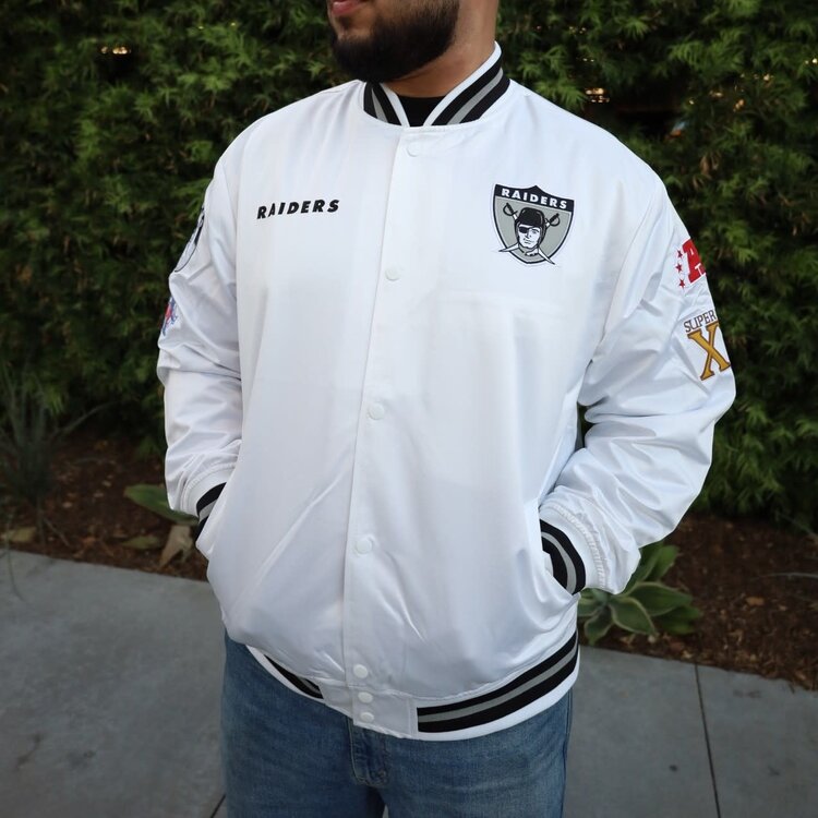 Mitchell and Ness Raiders M&N City Collection Lightweight Satin Jacket White