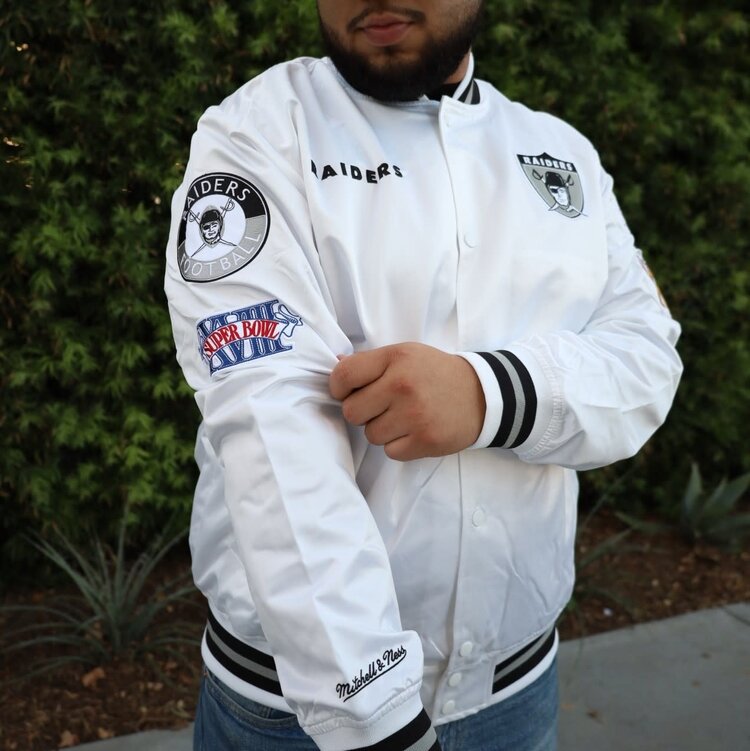 Mitchell and Ness Raiders M&N City Collection Lightweight Satin Jacket White