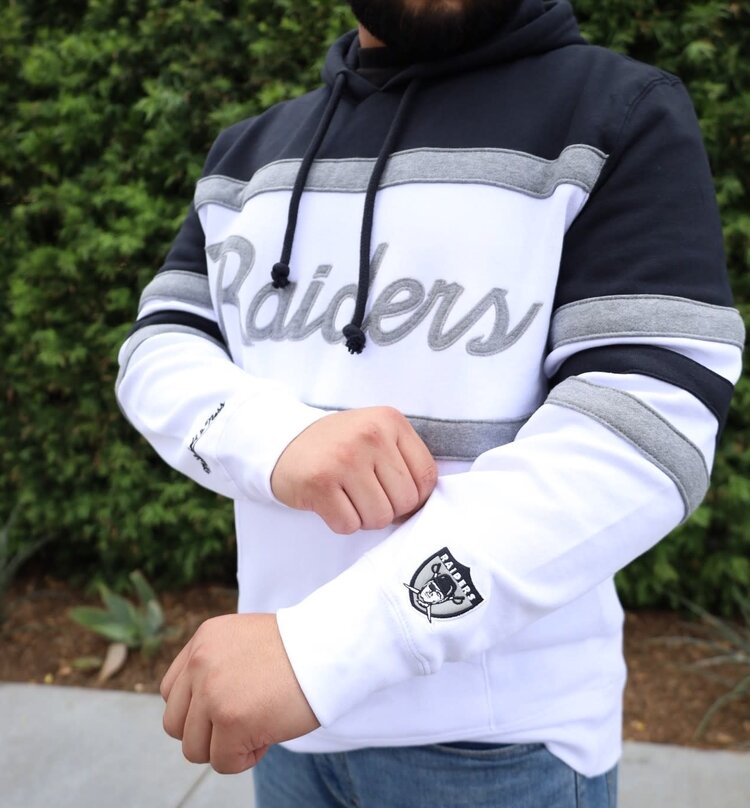 Mitchell and Ness Raiders M&N Head Coach Hoodie White Black