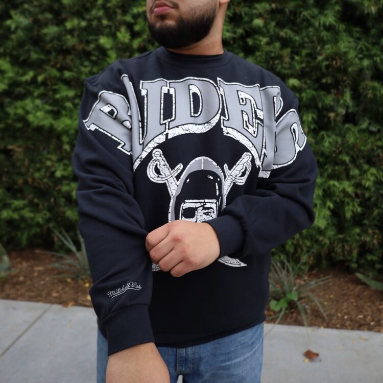 Mitchell and Ness NFL Raiders Men's M&N Fashion Fleece Crew