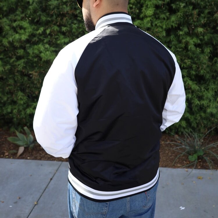 Mitchell and Ness LA Kings M&N Men's Primetime Lightweight Satin Jacket Black-White