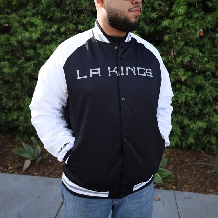 Mitchell and Ness LA Kings M&N Men's Primetime Lightweight Satin Jacket Black-White