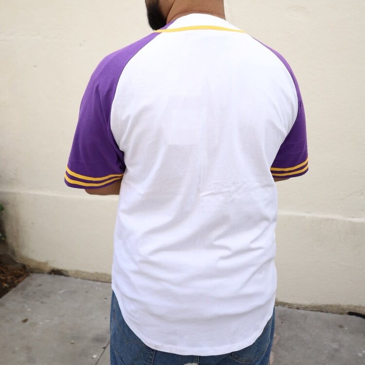 Mitchell and Ness LA Lakers M&N Men's NBA Practice Day Button Front Jersey