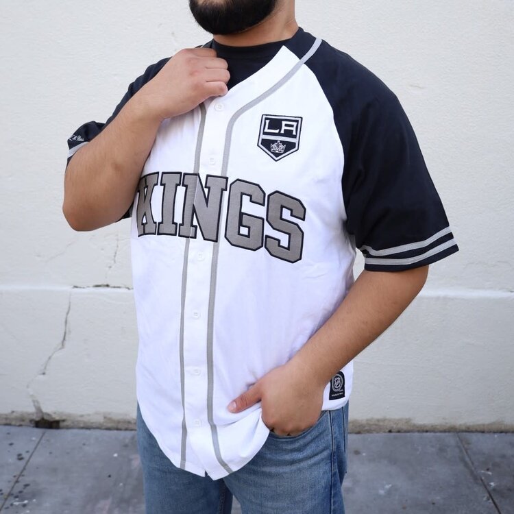 Mitchell and Ness LA Kings M&N Men's NHL Practice Day Button Front Jersey