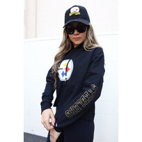 New Era Steelers W NE Black Crop Hoodie
