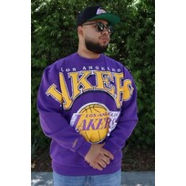 Mitchell and Ness LA Lakers Mitchell & Ness Fashion Fleece Crew Sweater Purple