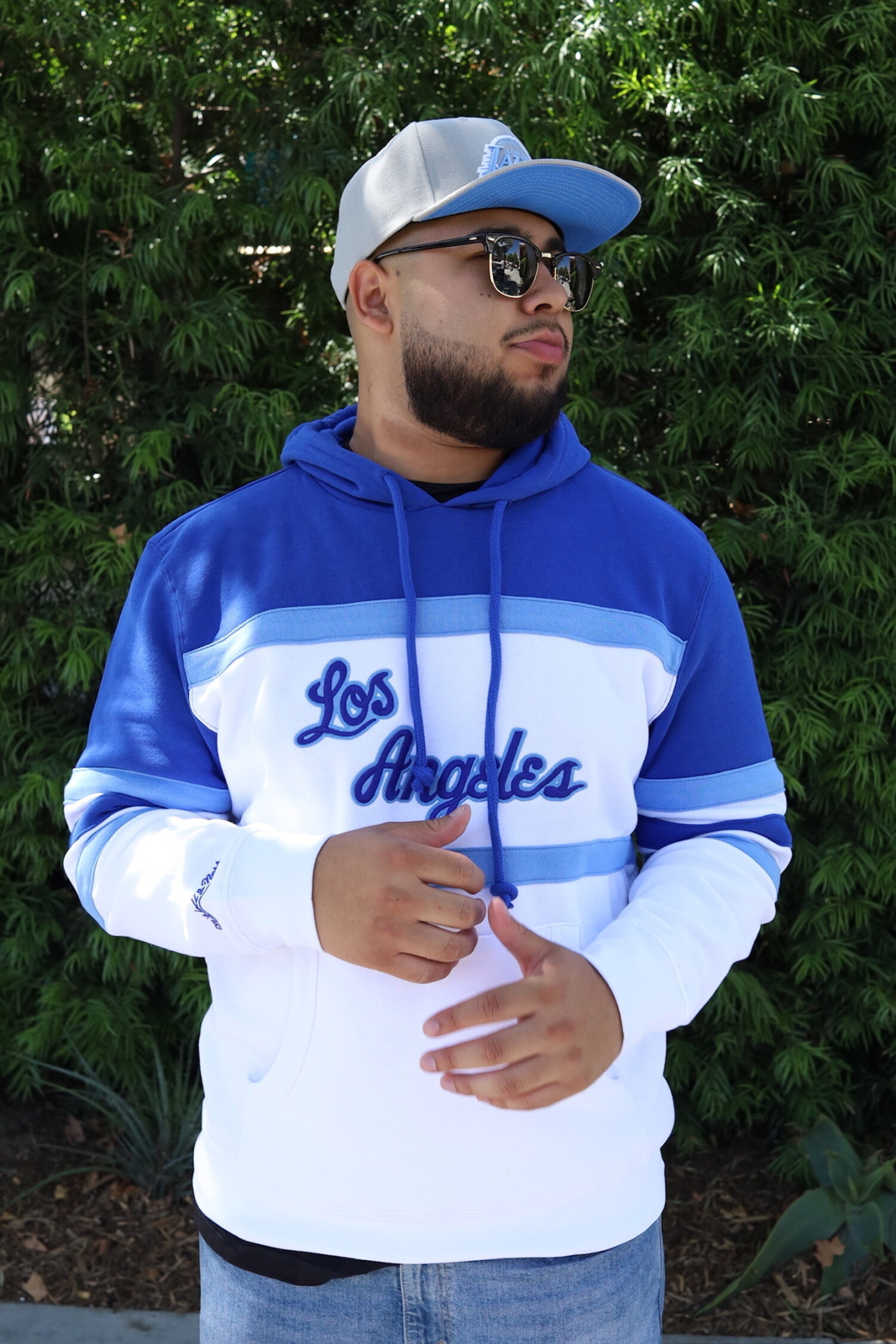 LA Lakers Mitchell & Ness Head Coach Hoodie Royal/White - The