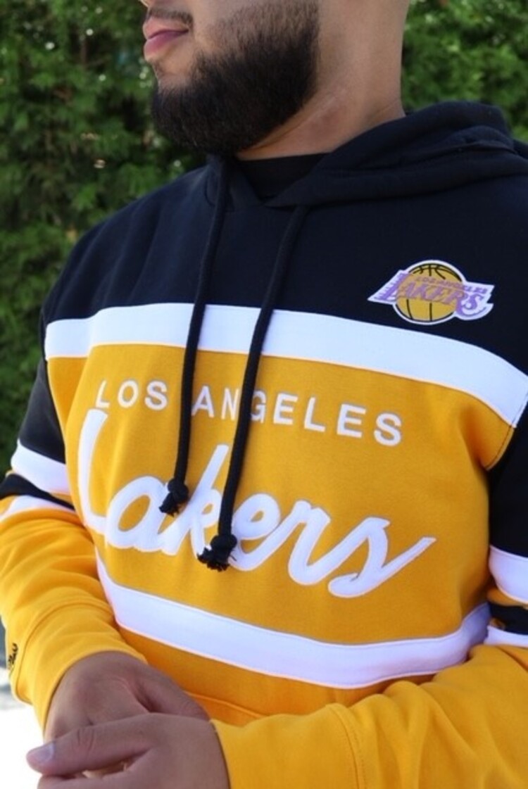 Mitchell and Ness LA Lakers Mitchell & Ness Head Coach Hoodie Black/Gold