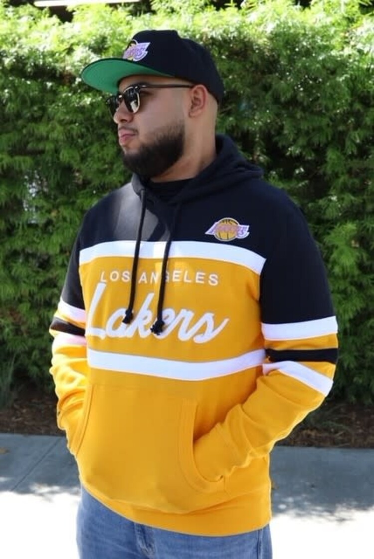Mitchell and Ness LA Lakers Mitchell & Ness Head Coach Hoodie Black/Gold