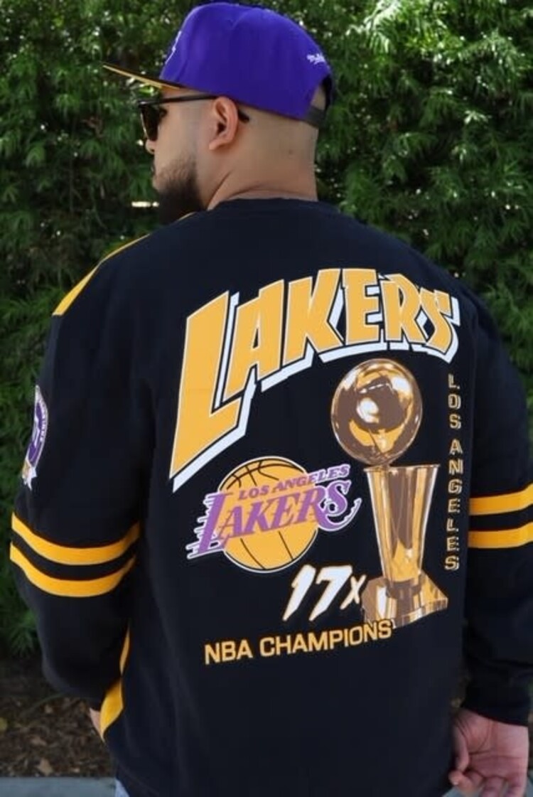 Mitchell and Ness NBA Lakers Men's M&N All Over Crew 2.0