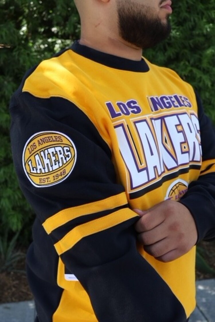Mitchell and Ness NBA Lakers Men's M&N All Over Crew 2.0