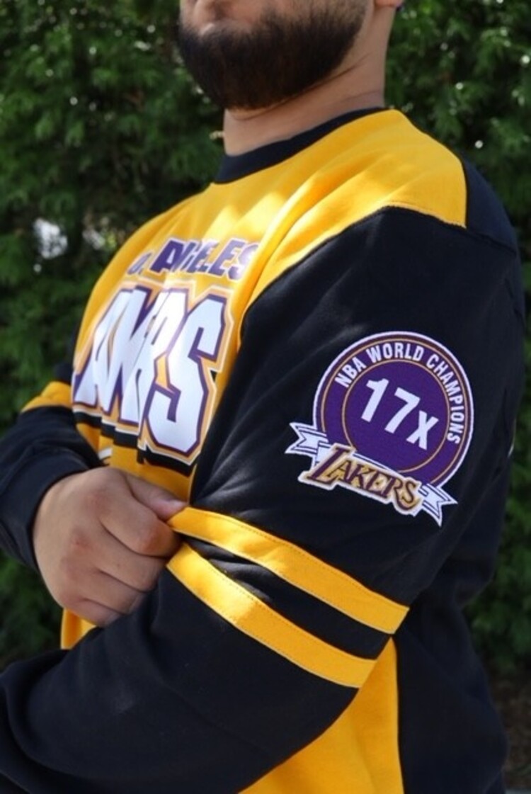 Mitchell and Ness NBA Lakers Men's M&N All Over Crew 2.0
