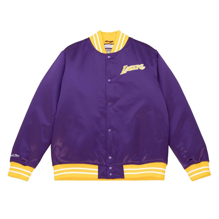 Mitchell and Ness LA Lakers M&N Heavyweight Satin Jacket Purple