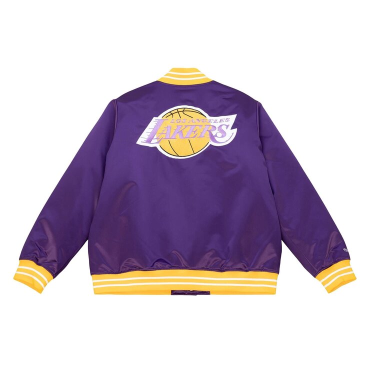 Mitchell and Ness LA Lakers M&N Heavyweight Satin Jacket Purple