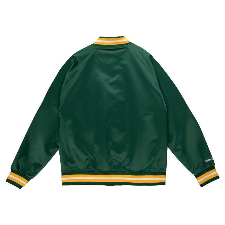 Mitchell and Ness Packers M&N Lightweight Satin Jacket Green