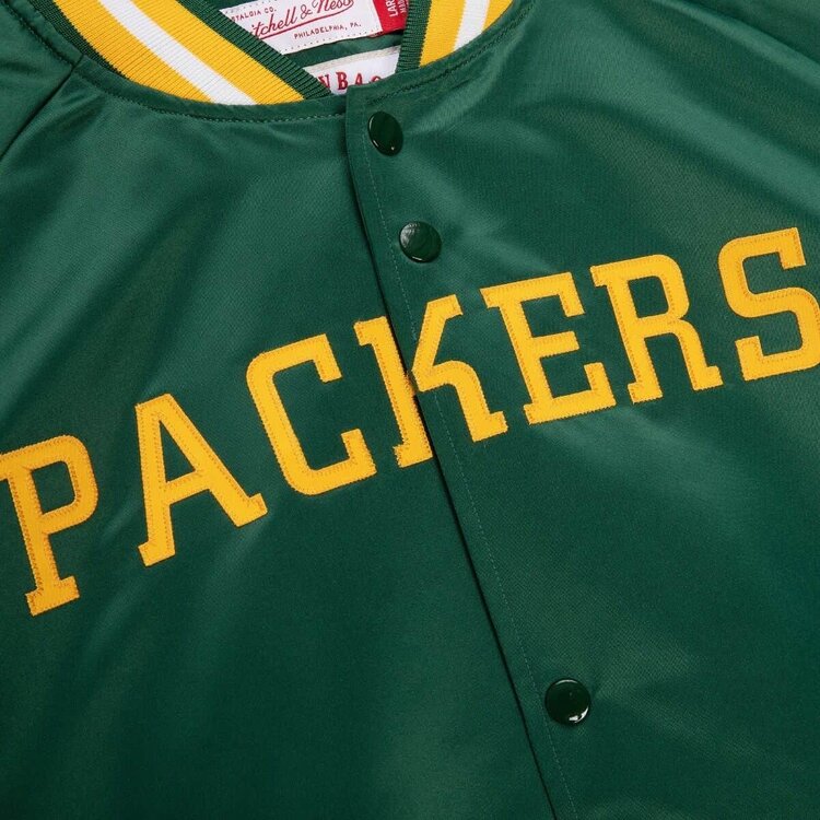 Mitchell and Ness Packers M&N Lightweight Satin Jacket Green