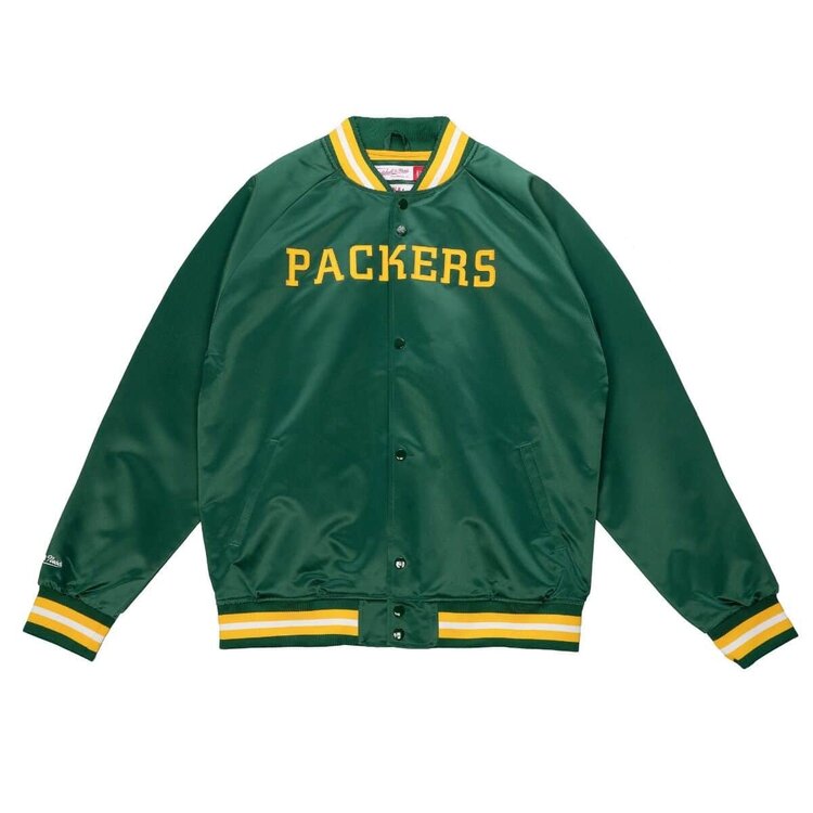 Mitchell and Ness Packers M&N Lightweight Satin Jacket Green