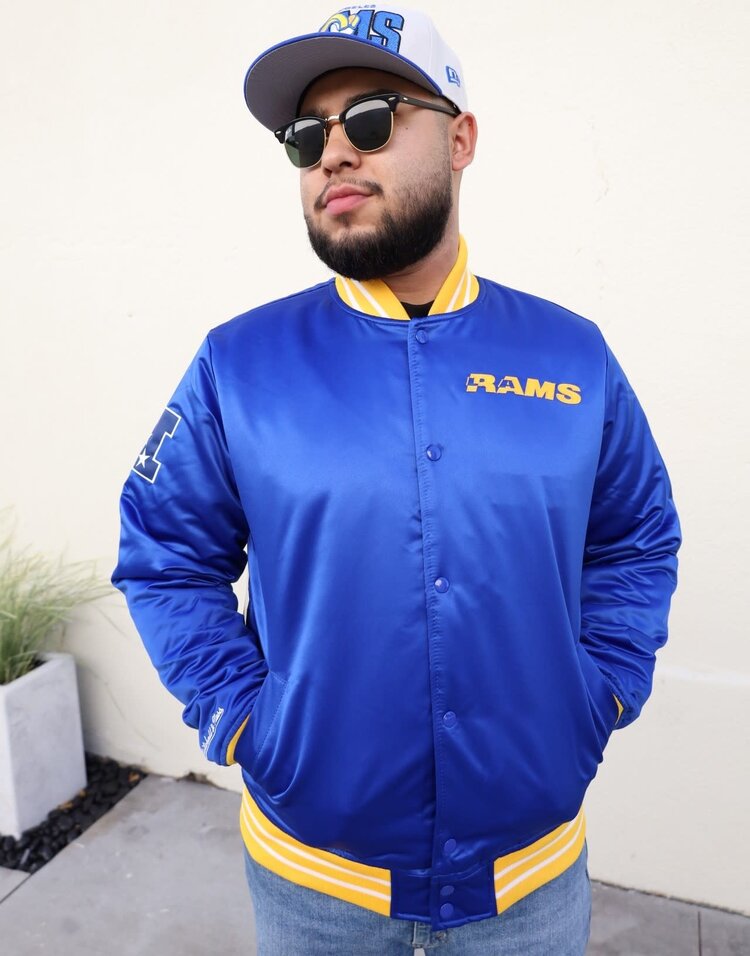 Mitchell and Ness LA Rams M&N Royal Heavyweight Satin Jacket