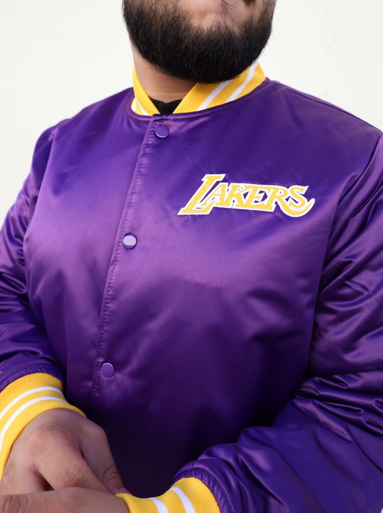 Mitchell and Ness LA Lakers M&N Heavyweight Satin Jacket Purple