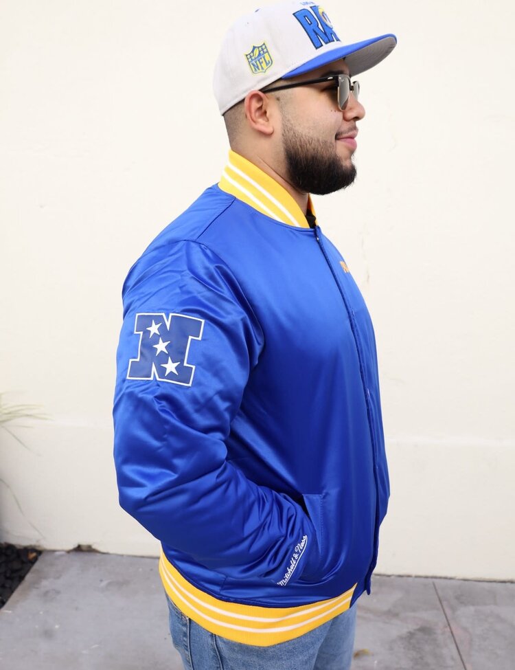 Mitchell and Ness LA Rams M&N Royal Heavyweight Satin Jacket