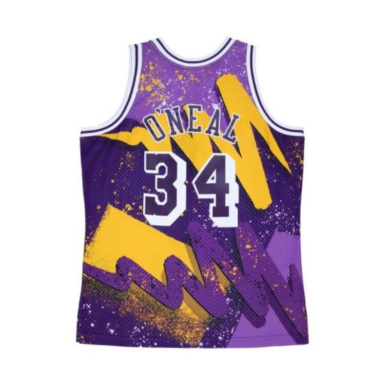 Mitchell and Ness LA Lakers Men's M&N 1996-97 Shaquille O'Neal #34 Hyper Hoops Swingman Jersey